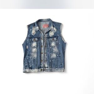 Distressed Denim Vest
